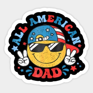 All American Dad 4th Of July Dad Smile Face Fathers Day Sticker